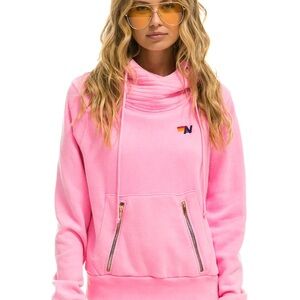 RARE Aviator Nation Ninja Pullover Hoodie Hot Pink Sz Small.